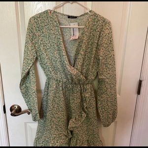 boohoo mint floral dress
